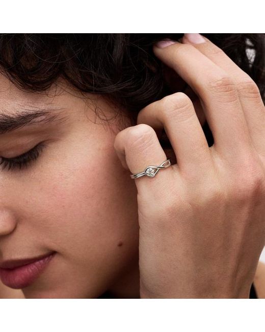 Pandora Metallic Infinite Sterling Lab-Grown Diamond Ring