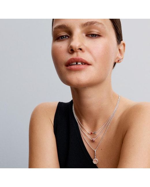 Pandora Metallic Arrow & Murano Glass Heart Necklace