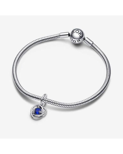 Pandora Blue September Birthstone Eternity Circle Dangle Charm