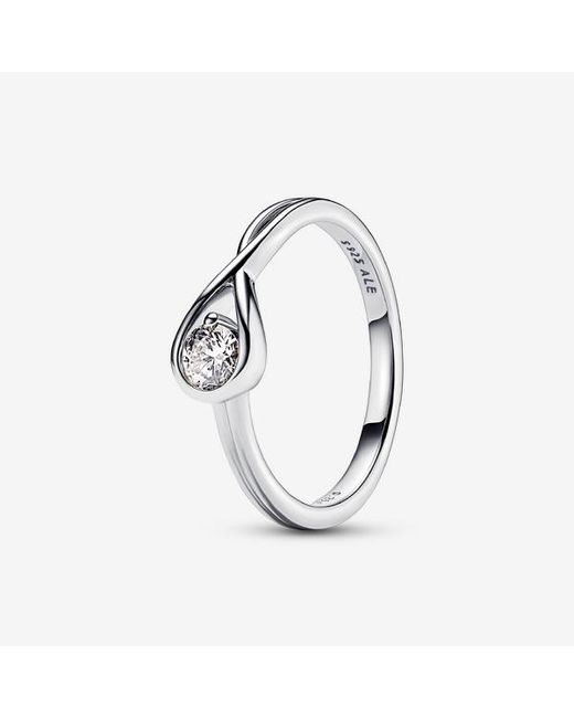 Pandora Metallic Infinite Sterling Lab-Grown Diamond Ring