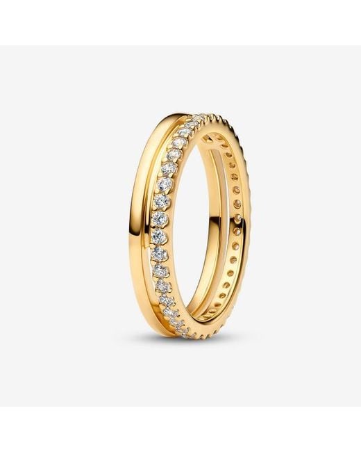 Pandora Metallic Double Band Ring