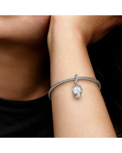 Pandora White Snowflake Snowglobe Dangle Charm