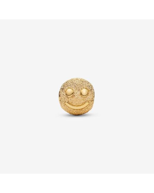 Pandora Metallic Textured Happy Face Mini Charm