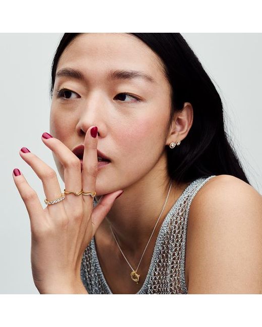 Pandora Metallic Polished Wave Ring