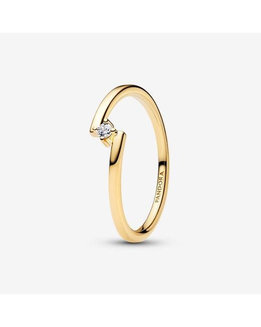 Pandora Metallic Split Solitaire Ring