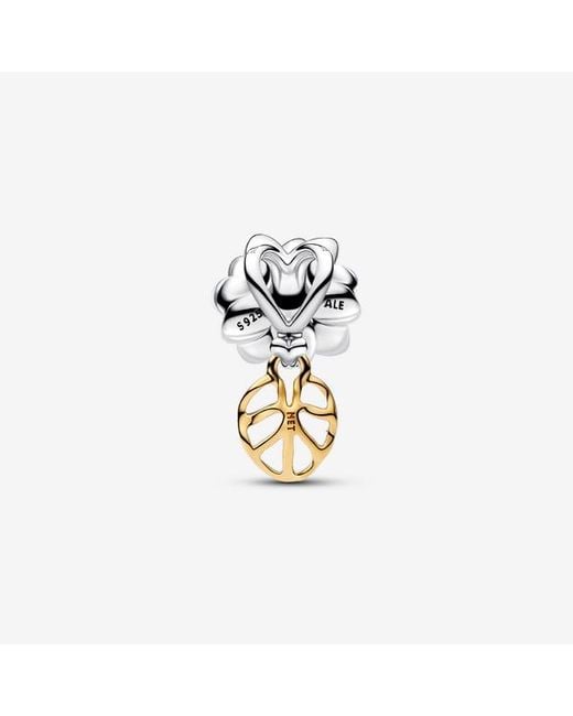 Pandora Metallic Disney Princess Tiana Water Lily Flower Lab Grown Diamond Charm