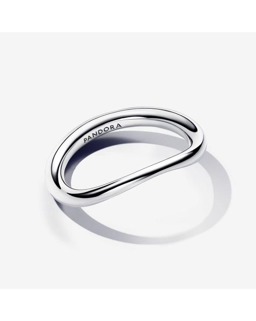 Pandora White Organically Shaped Band Ring