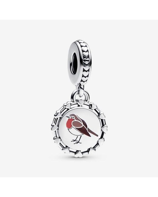 Pandora Metallic Engravable Robin Bird Dangle Charm