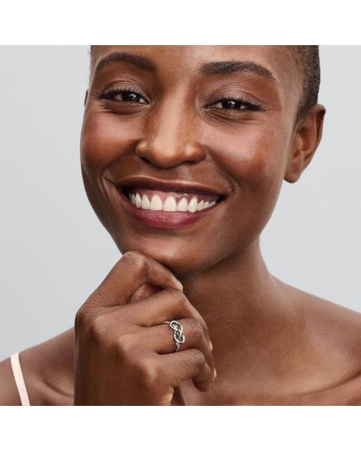 Pandora White Infinity Knot Ring