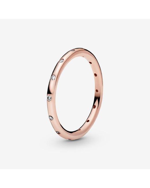 Pandora Metallic Simple Sparkling Band Ring