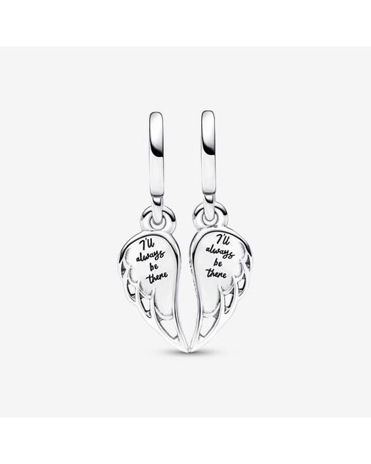 Pandora Blue Sparkling Splitable Angel Wings Dangle Charm