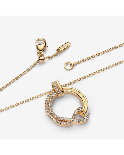 Pandora Metallic Infinite Lab-Grown Diamond Pavé Circle Pendant Necklace