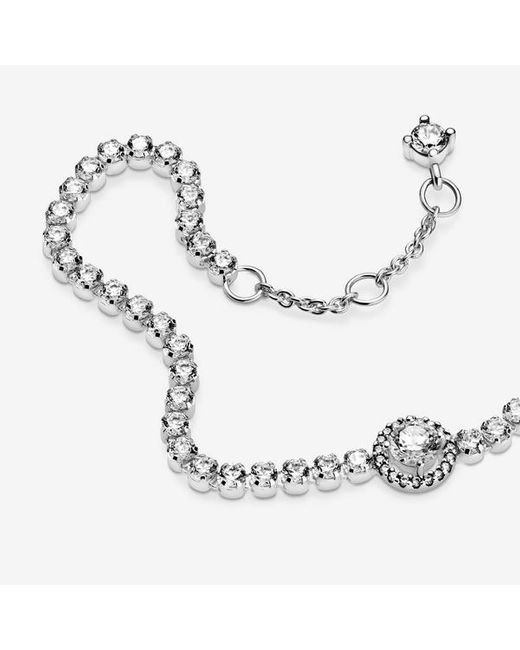 Pandora Metallic Sparkling Halo Tennis Bracelet