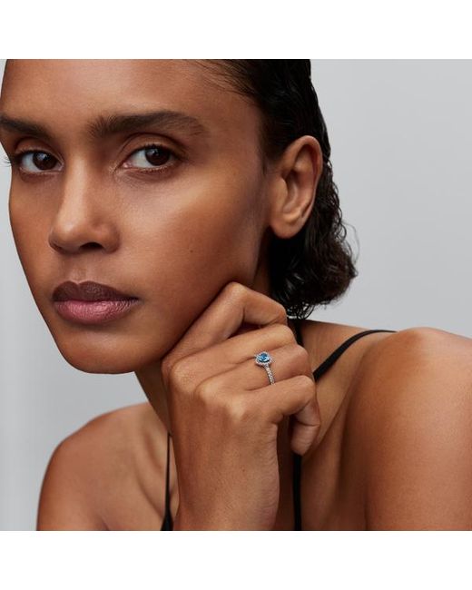 Pandora Blue Elevated Heart Ring