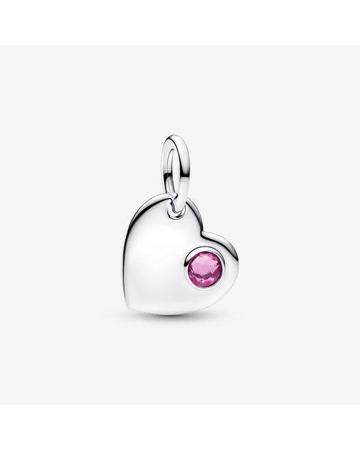 Pandora Pink October Heart Dangle Charm