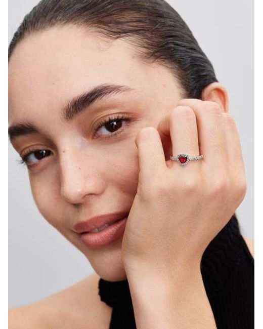 Pandora Red Elevated Heart Ring