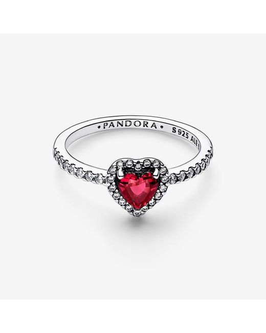 Pandora Red Elevated Heart Ring