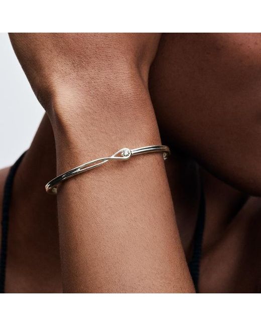Pandora Metallic Infinite Sterling Silver Lab-grown Diamond Bangle