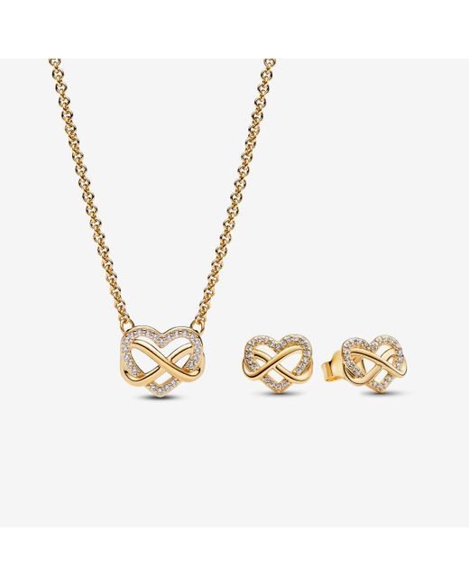 Pandora Metallic Gold Sparkling Infinity Heart Gift Set