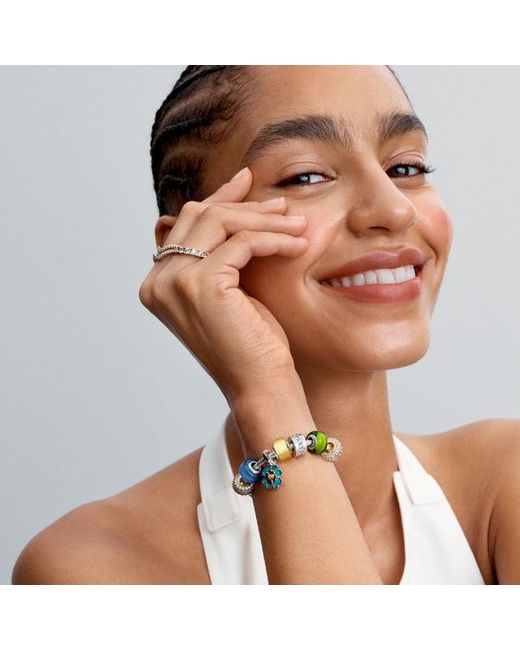 Pandora Metallic Sparkling Wave Ring