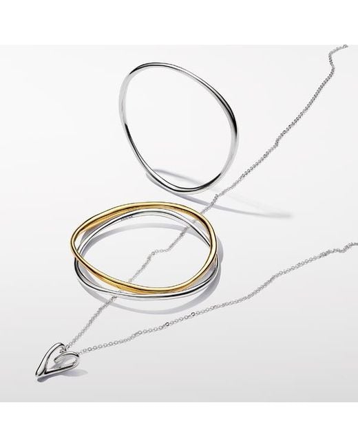 Pandora White Essence Heart Pendant Sterling Silver Necklace