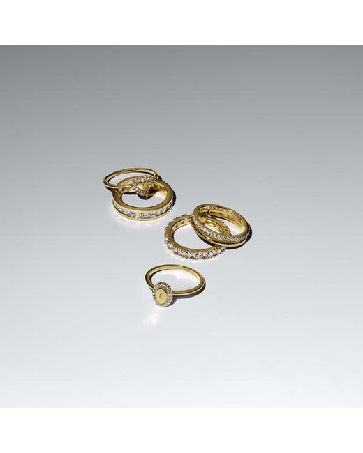 Pandora Metallic Engravable 14K-Plated Ring With Cubic Zirconia