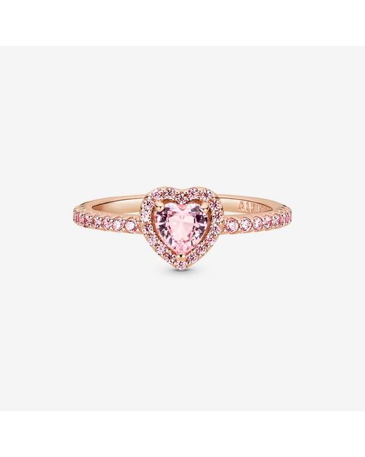 Pandora Multicolor Sparkling Elevated Heart Ring