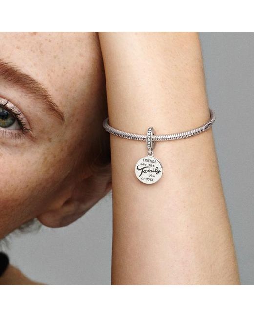 Pandora White Friends Are Family Dangle Charm