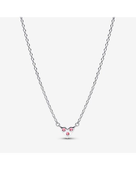 Pandora Metallic Triple Stone Heart Collier Necklace