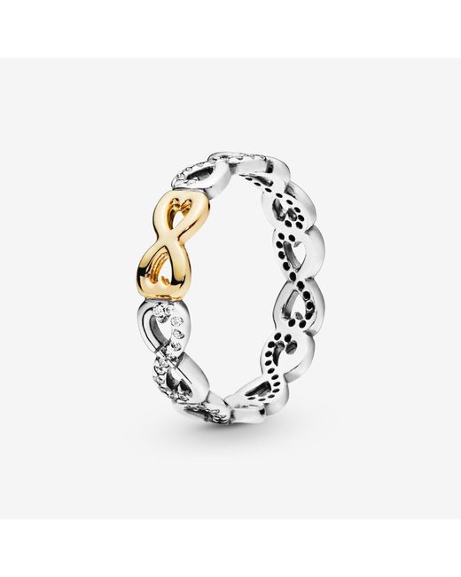 PANDORA Sparkling Infinity Band Ring in Metallic | Lyst