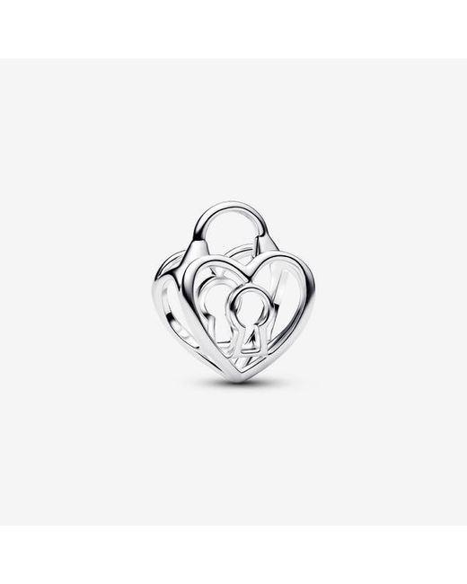 Pandora Metallic Openwork Heart Padlock Charm