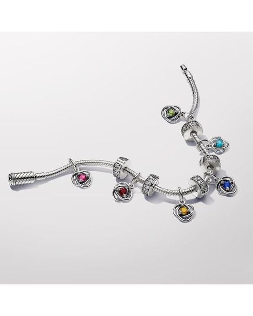 Pandora White August Birthstone Eternity Circle Dangle Charm