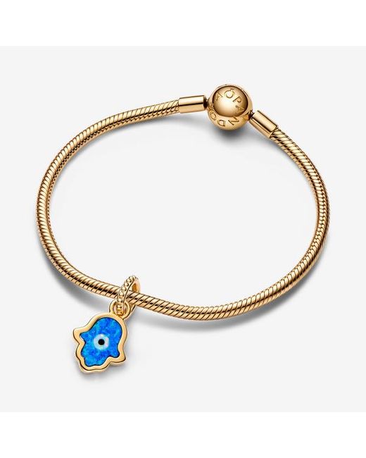 Pandora Blue Opalescent Hamsa Hand Dangle Charm
