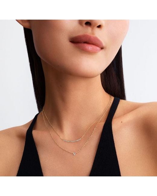 Pandora Metallic Era Lab-Grown Diamond Cluster Paperclip Chain Necklace