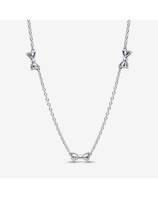 Pandora Metallic Bow Station Chain Necklace
