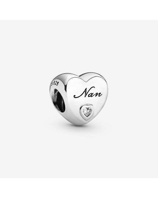 Pandora White Polished Nan Heart Charm