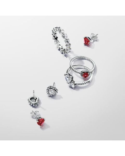 Pandora Red Elevated Heart Ring
