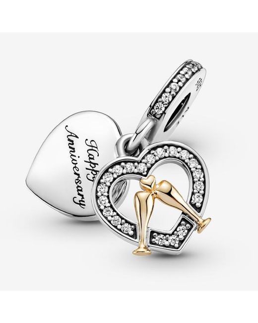 Pandora Metallic 14K Two-Tone Happy Anniversary Dangle Charm