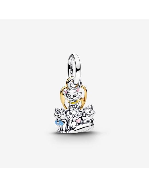 Pandora White Disney Aristocats Duchess & Kittens Dangle Charm