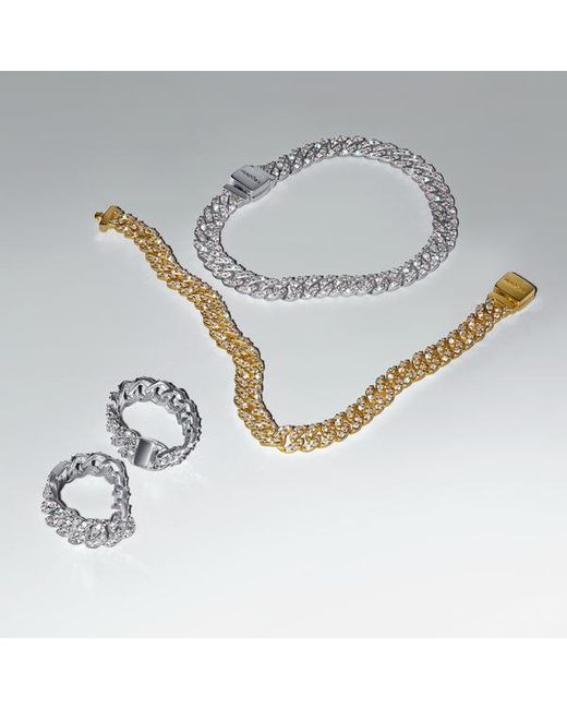 Pandora Metallic Pavé Cuban Chain Ring
