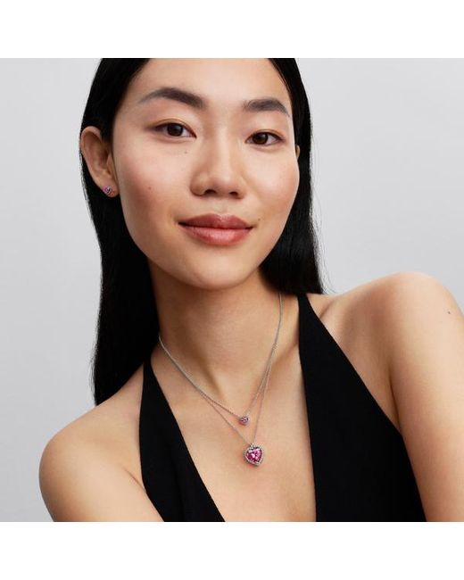 Pandora Pink Halo Heart Collier Necklace