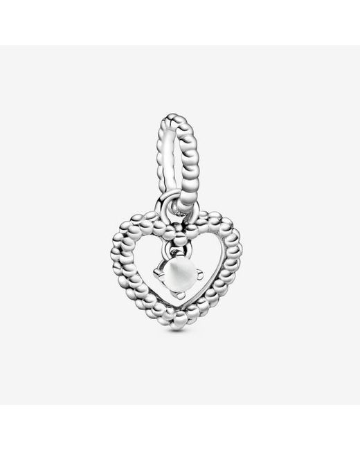 Pandora Metallic April Birthstone Heart Dangle Charm