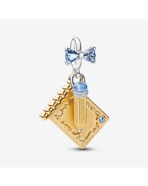 Pandora Metallic Bridgerton Dance Card & Pencil Dangle Charm