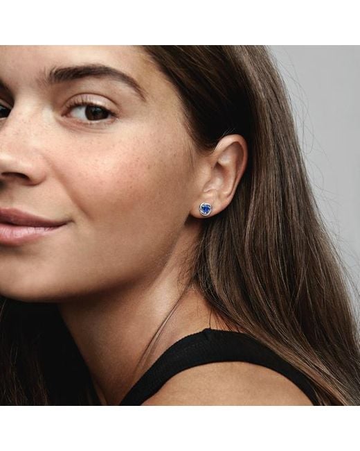 Pandora Blue September Birthstone Eternity Circle Stud Earrings