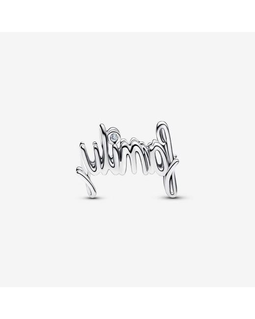 Pandora White Handwritten Family Charm