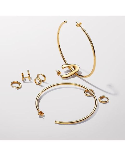 Pandora Metallic Organically V-shaped Open Hoop Earrings