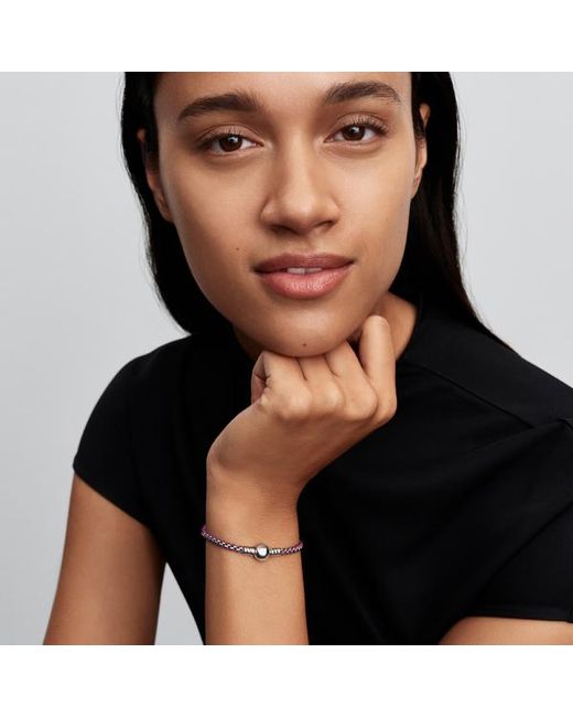 Pandora Purple Cord Box Chain Bracelet