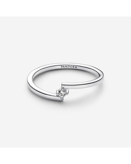 Pandora White Split Solitaire Ring