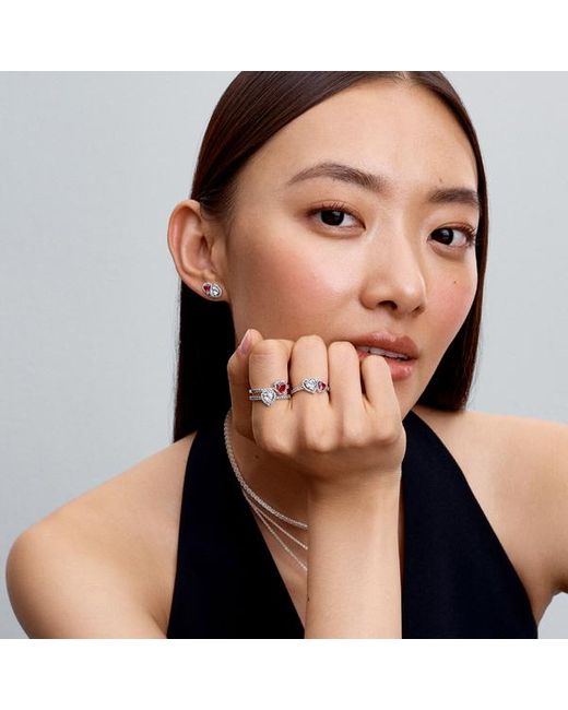 Pandora Metallic Halo Hearts Ring