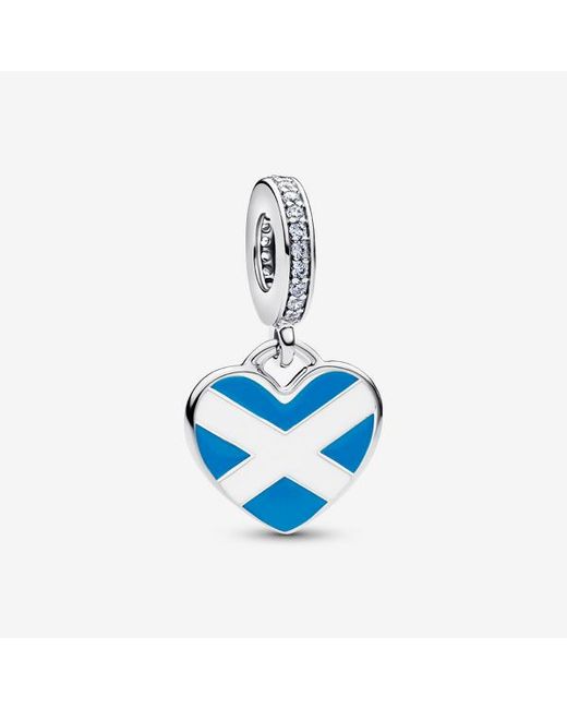 Pandora Metallic Engravable Scotland Heart Dangle Charm